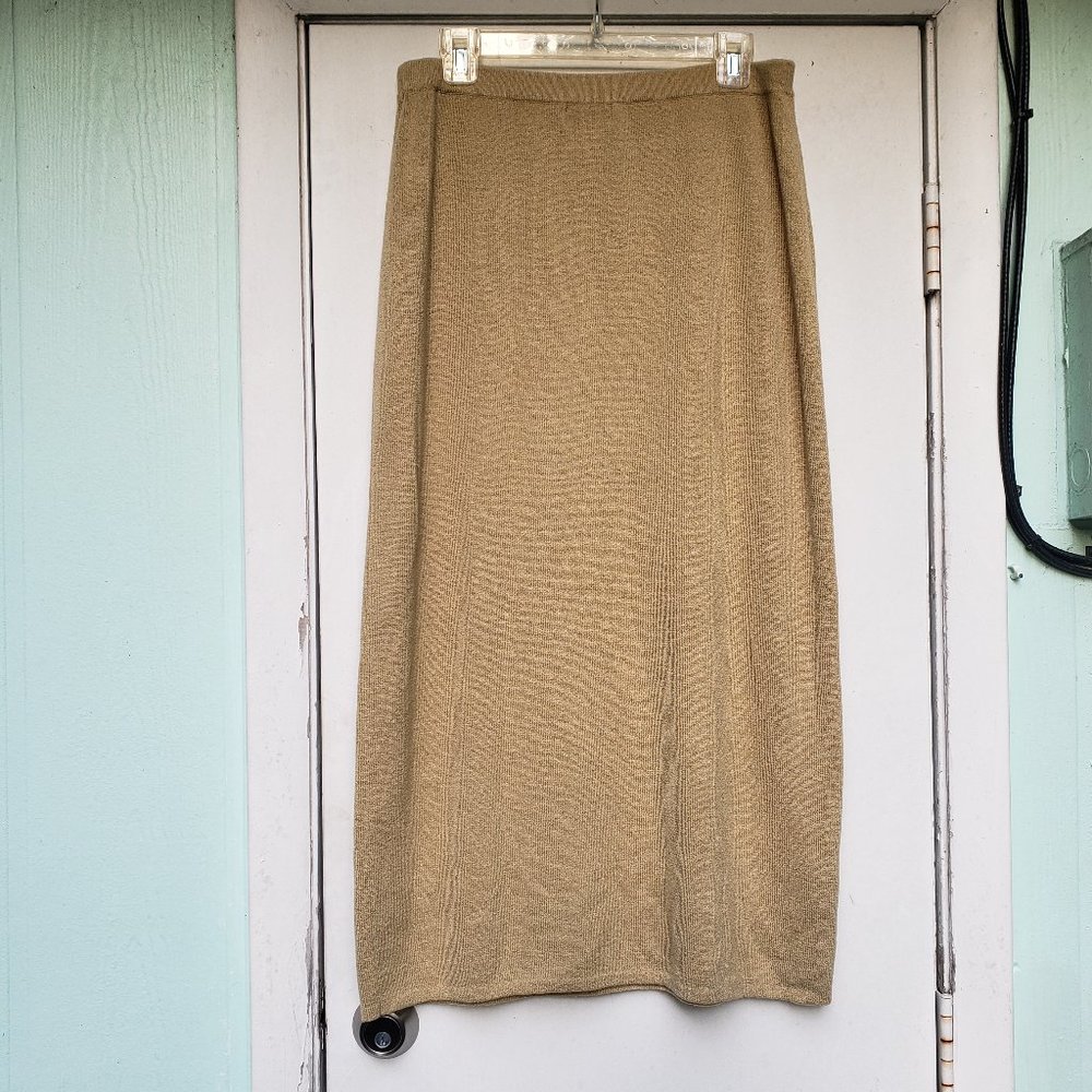 Tan Knit Maxi Skirt